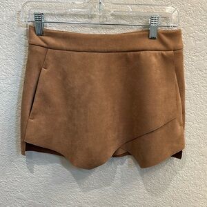 Suede Asymmetrical Skort